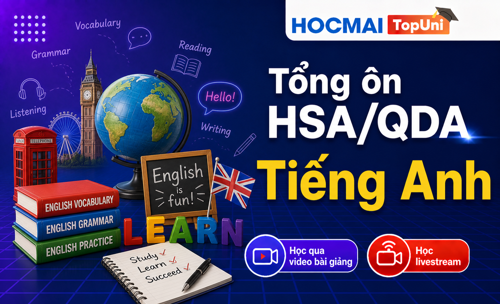 Tổng ôn HSA/QDA - Phần Tiếng Anh - V