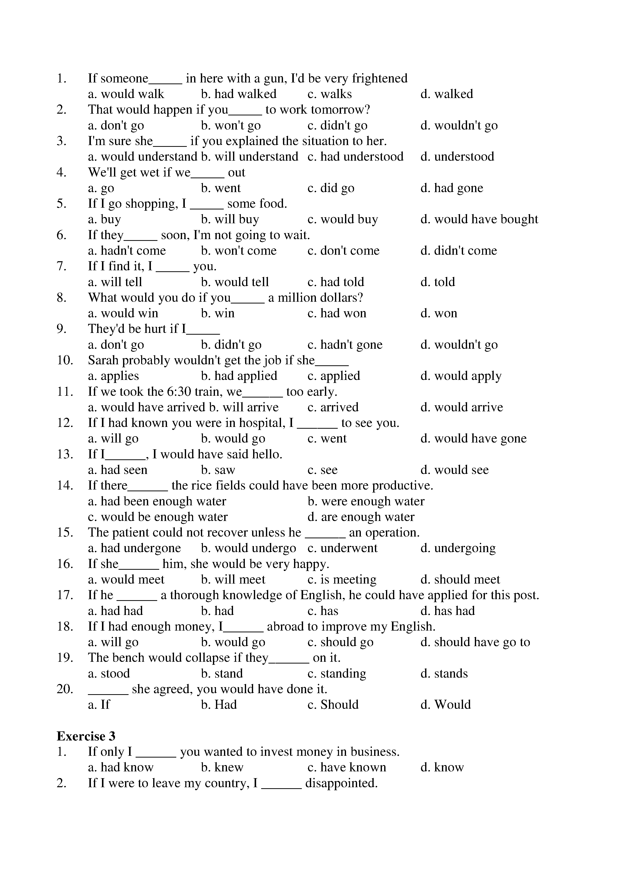 Bài tập trắc nghiệm câu điều kiện lớp 9 - Tổng hợp và hướng dẫn chi tiết