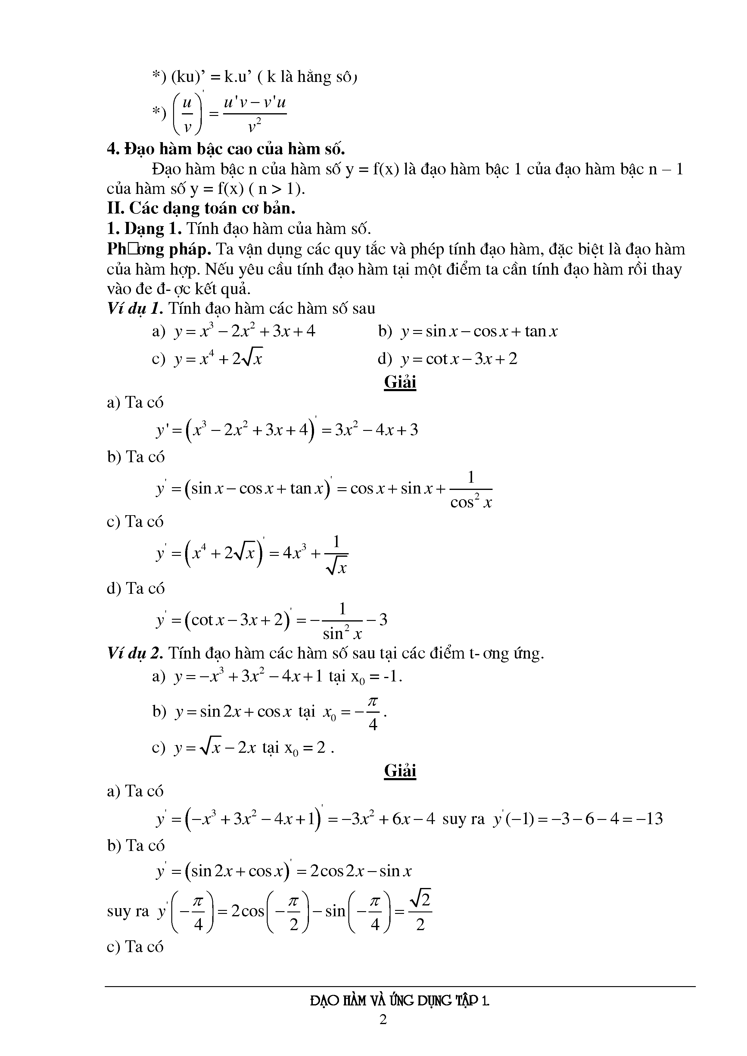 Bài Tập Đạo Hàm: Tổng Hợp Bài Tập Và Lời Giải Chi Tiết
