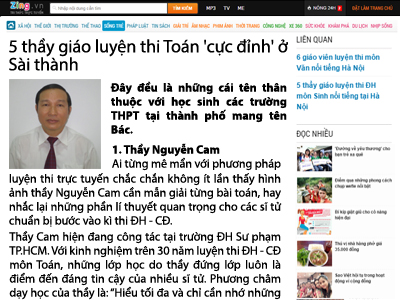 Luyện thi đại học, THPT quốc gia môn toán - thầy Nguyễn Cam