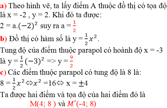 Giải bài 8 trang 38 SGK Toán 9 Tập 2 | Giải toán lớp 9